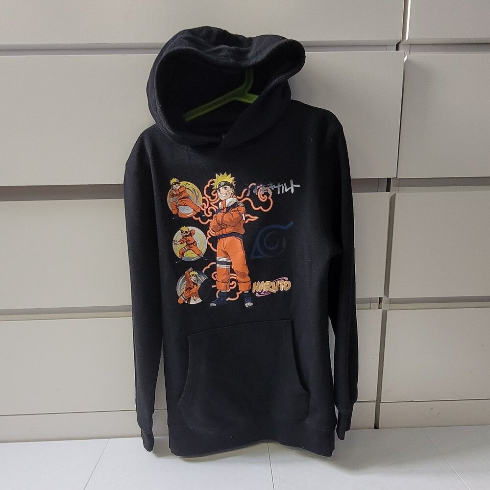 Baruto Kids Black Long Sleeve Naruto Anime Printed Sweatshirt Casual Hoodie
